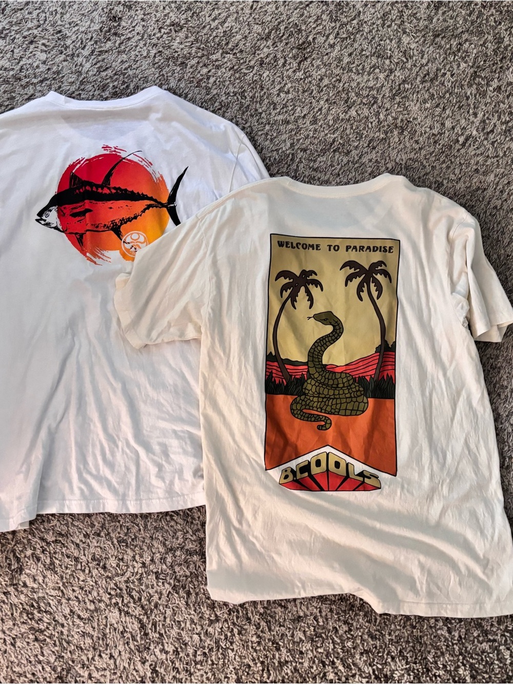 2 Barney Cools Tee Shirtwith Yellow and Red Chest Graphic